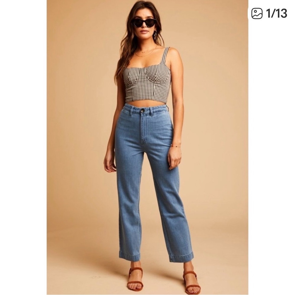 ROLLA’S Slim Sailor High Rise Jeans with Let Out Hem Blue Size 29 (actual 28x30)
